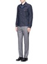 Figure View - Click To Enlarge - CANALI - Houndstooth cotton polo shirt
