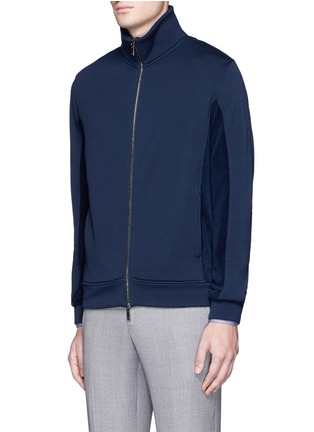 Front View - Click To Enlarge - CANALI - Fleece wool jersey track jacket