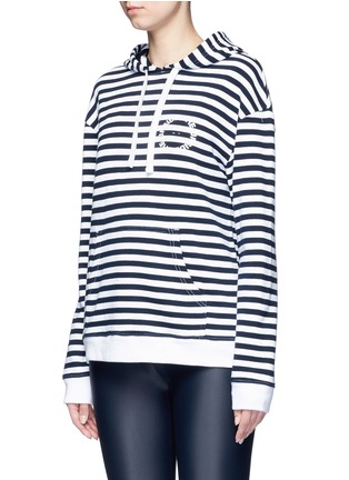 Front View - Click To Enlarge - THE UPSIDE - 'Rimini' stripe French terry hoodie
