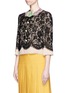 Front View - Click To Enlarge - GUCCI - Metallic Peter Pan collar lace jacket