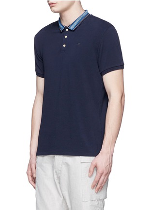 Front View - Click To Enlarge - SCOTCH & SODA - Contrast stripe collar polo shirt