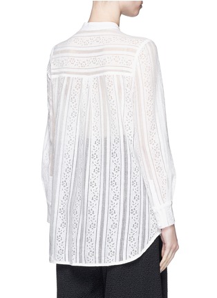 Back View - Click To Enlarge - ERDEM - 'Tabitha' crepe bib panel floral lace shirt