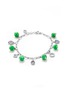 Main View - Click To Enlarge - SAMUEL KUNG - Diamond sapphire jade charm 18k White Gold bracelet