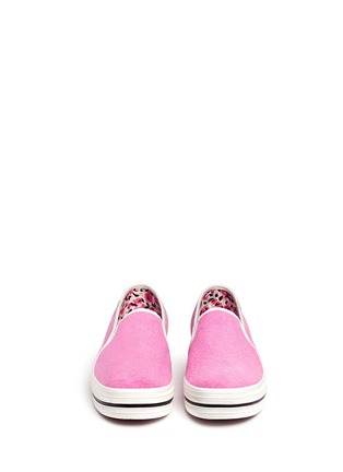 Front View - Click To Enlarge - KEDS - x Kate Spade 'Triple Decker' terry cloth flatform slip-ons