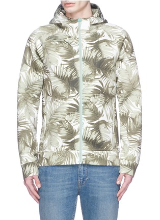 Main View - Click To Enlarge - SCOTCH & SODA - Palm leaf print neoprene zip hoodie