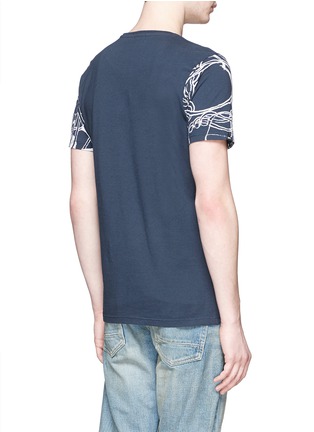 Back View - Click To Enlarge - DENHAM - 'de ver azul' print cotton T-shirt