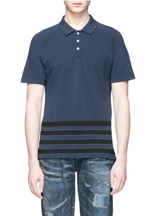 Main View - Click To Enlarge - DENHAM - 'Joey' raglan sleeve stripe polo T-shirt