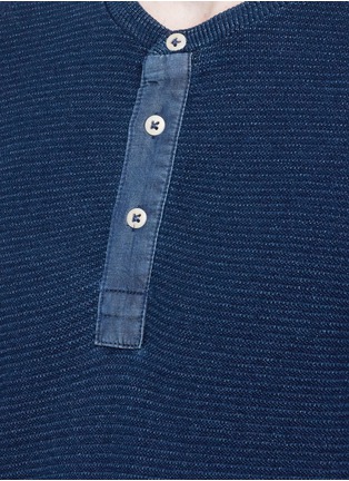 Detail View - Click To Enlarge - DENHAM - 'Riders Henley' slub rib knit T-shirt