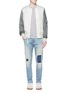 Figure View - Click To Enlarge - DENHAM - 'Razor' patchwork selvedge denim jeans