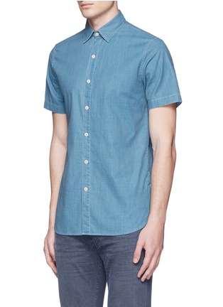 Front View - Click To Enlarge - DENHAM - 'Aures' aged cotton chambray shirt