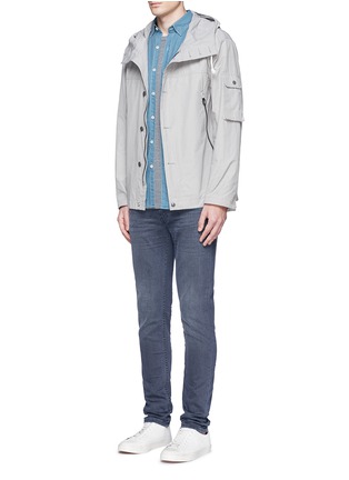 Figure View - Click To Enlarge - DENHAM - 'Aures' aged cotton chambray shirt