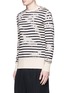 Front View - Click To Enlarge - ALEXANDER MCQUEEN - Mending jacquard stripe sweater