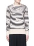 Main View - Click To Enlarge - ALEXANDER MCQUEEN - Mending jacquard stripe sweater