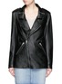 Main View - Click To Enlarge - SAINT LAURENT - Stud collar oversize leather motorcyle jacket