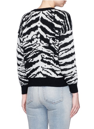 Back View - Click To Enlarge - SAINT LAURENT - Brushed tiger head jacquard sweater