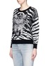 Front View - Click To Enlarge - SAINT LAURENT - Brushed tiger head jacquard sweater