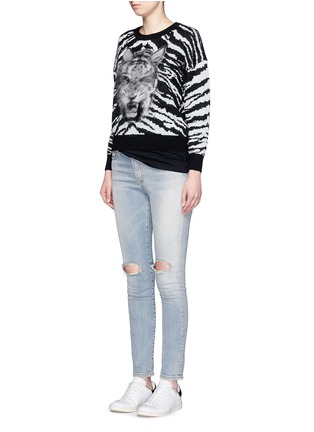 Figure View - Click To Enlarge - SAINT LAURENT - Brushed tiger head jacquard sweater