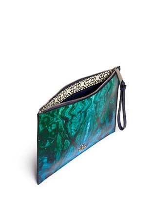 Detail View - Click To Enlarge - RAFÉ - 'Alexa' malachite print zip pouch