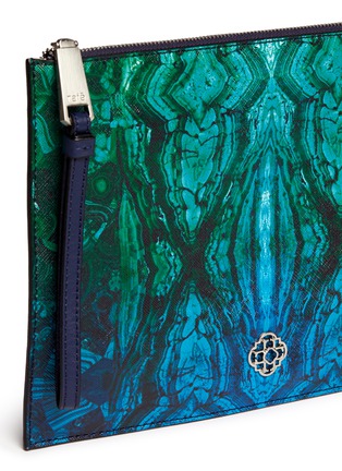 Detail View - Click To Enlarge - RAFÉ - 'Alexa' malachite print zip pouch
