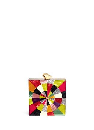 Main View - Click To Enlarge - KOTUR - 'Fitzgerald Swirl' wheel pearlescent acrylic clutch