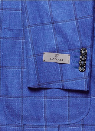Detail View - Click To Enlarge - CANALI - Check wool-silk blazer