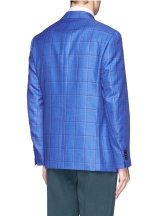 Back View - Click To Enlarge - CANALI - Check wool-silk blazer