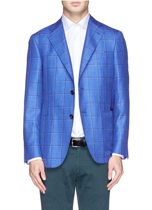 Main View - Click To Enlarge - CANALI - Check wool-silk blazer