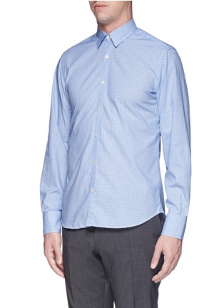 Front View - Click To Enlarge - CANALI - Double check cotton poplin shirt