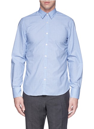 Main View - Click To Enlarge - CANALI - Double check cotton poplin shirt