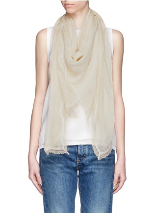 Figure View - Click To Enlarge - FALIERO SARTI - 'Tracy' lace border modal-cashmere scarf
