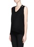 Front View - Click To Enlarge - ALEXANDER WANG - Contrast mesh stripe milano knit sleeveless top