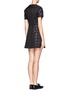 Back View - Click To Enlarge - T BY ALEXANDER WANG - Grid print neoprene dress