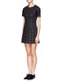 Front View - Click To Enlarge - T BY ALEXANDER WANG - Grid print neoprene dress