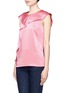Front View - Click To Enlarge - ST. JOHN - Cape collar satin sleeveless top