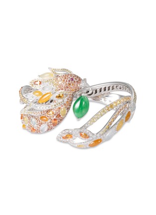 Main View - Click To Enlarge - LORENZ BÄUMER - Diamond gemstone jade 18k gold bangle