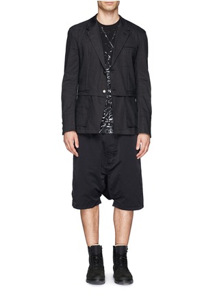 Figure View - Click To Enlarge - HELMUT LANG - Ramie-blend twill blazer