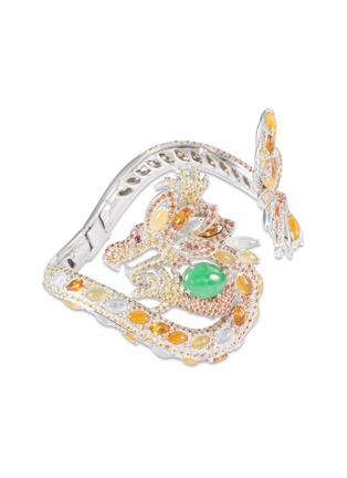 Main View - Click To Enlarge - LORENZ BÄUMER - Diamond gemstone jade 18k gold dragon bangle