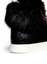 Detail View - Click To Enlarge - 73426 - 'London' croc-embossed fur trim sneakers