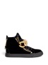 Main View - Click To Enlarge - 73426 - 'London' rhinestone pavé chain velvet sneakers