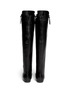 Back View - Click To Enlarge - 73426 - 'Balet' zip leather thigh high boots