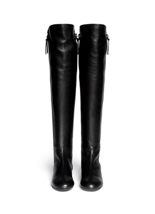 Figure View - Click To Enlarge - 73426 - 'Balet' zip leather thigh high boots