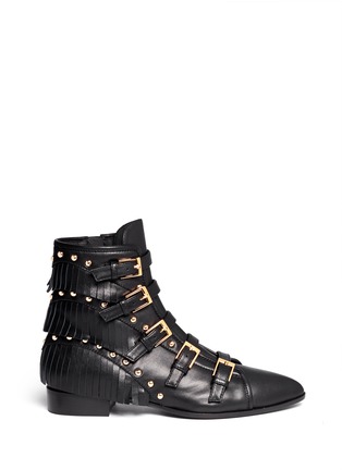 Main View - Click To Enlarge - 73426 - 'Guns' fringe stud leather boots