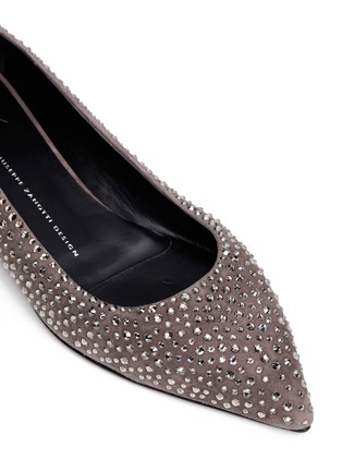 Detail View - Click To Enlarge - 73426 - 'Yvette' crystal suede skimmer flats