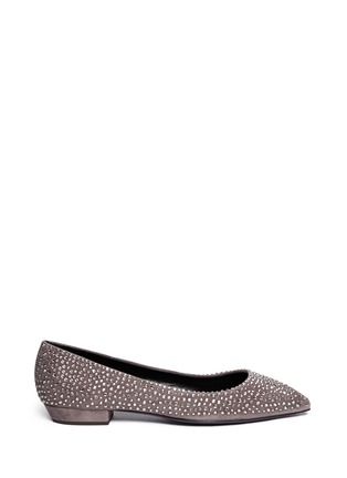 Main View - Click To Enlarge - 73426 - 'Yvette' crystal suede skimmer flats