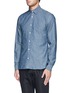 Front View - Click To Enlarge - HARDY AMIES - Cotton chambray shirt