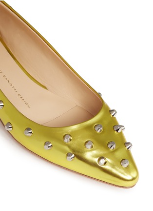 Detail View - Click To Enlarge - 73426 - Stud metallic leather flats