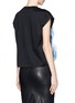 Back View - Click To Enlarge - TOGA ARCHIVES - Ruffle chiffon leather panel T-shirt