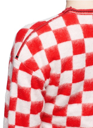 Detail View - Click To Enlarge - NO.21 - Racer check lamb virgin wool sweater