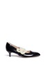 Main View - Click To Enlarge - GUCCI - 'Elaisa' detachable pearl bow leather pumps