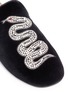 Detail View - Click To Enlarge - GUCCI - 'Lawrence' embellished snake velvet slides